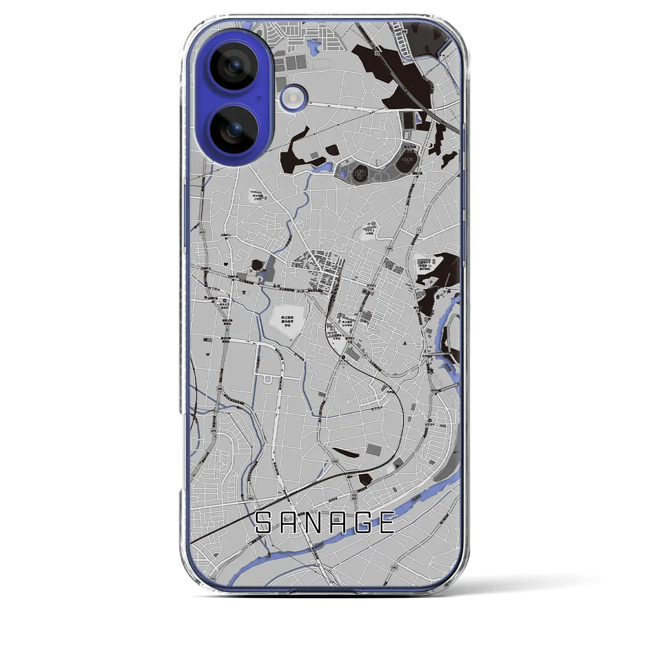 【猿投(愛知県)】地図柄iPhoneケース(クリアタイプ)