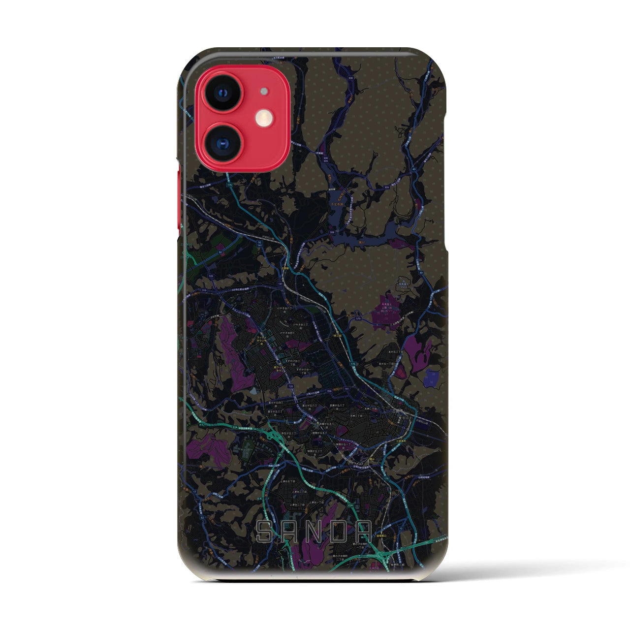 【三田(兵庫県)】地図柄iPhoneケース(バックカバータイプ)