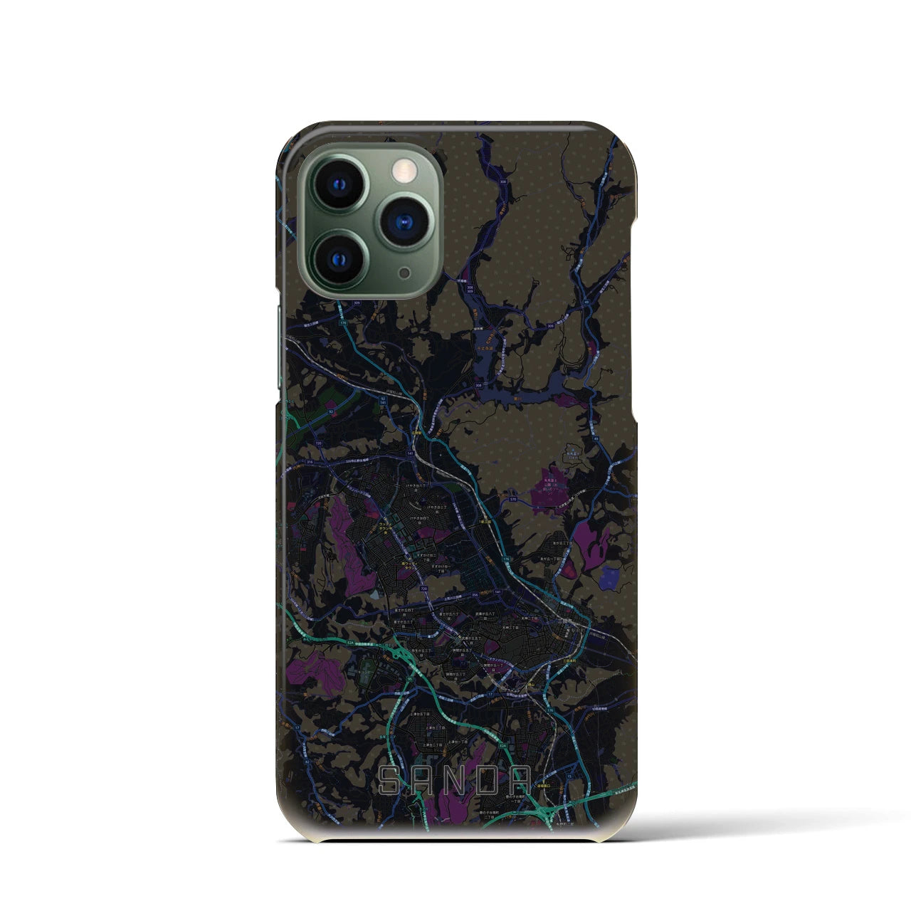 【三田(兵庫県)】地図柄iPhoneケース(バックカバータイプ)