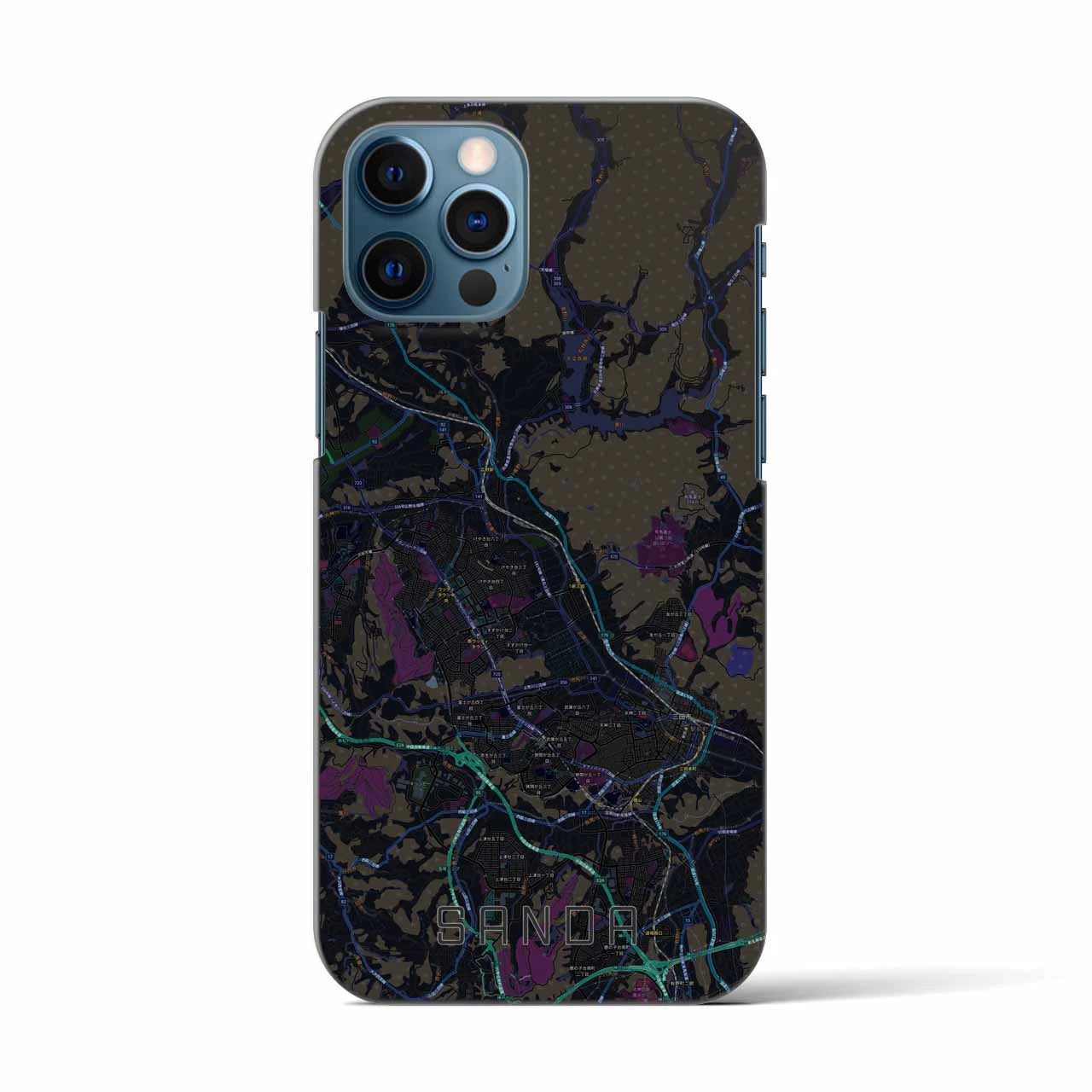 【三田(兵庫県)】地図柄iPhoneケース(バックカバータイプ)