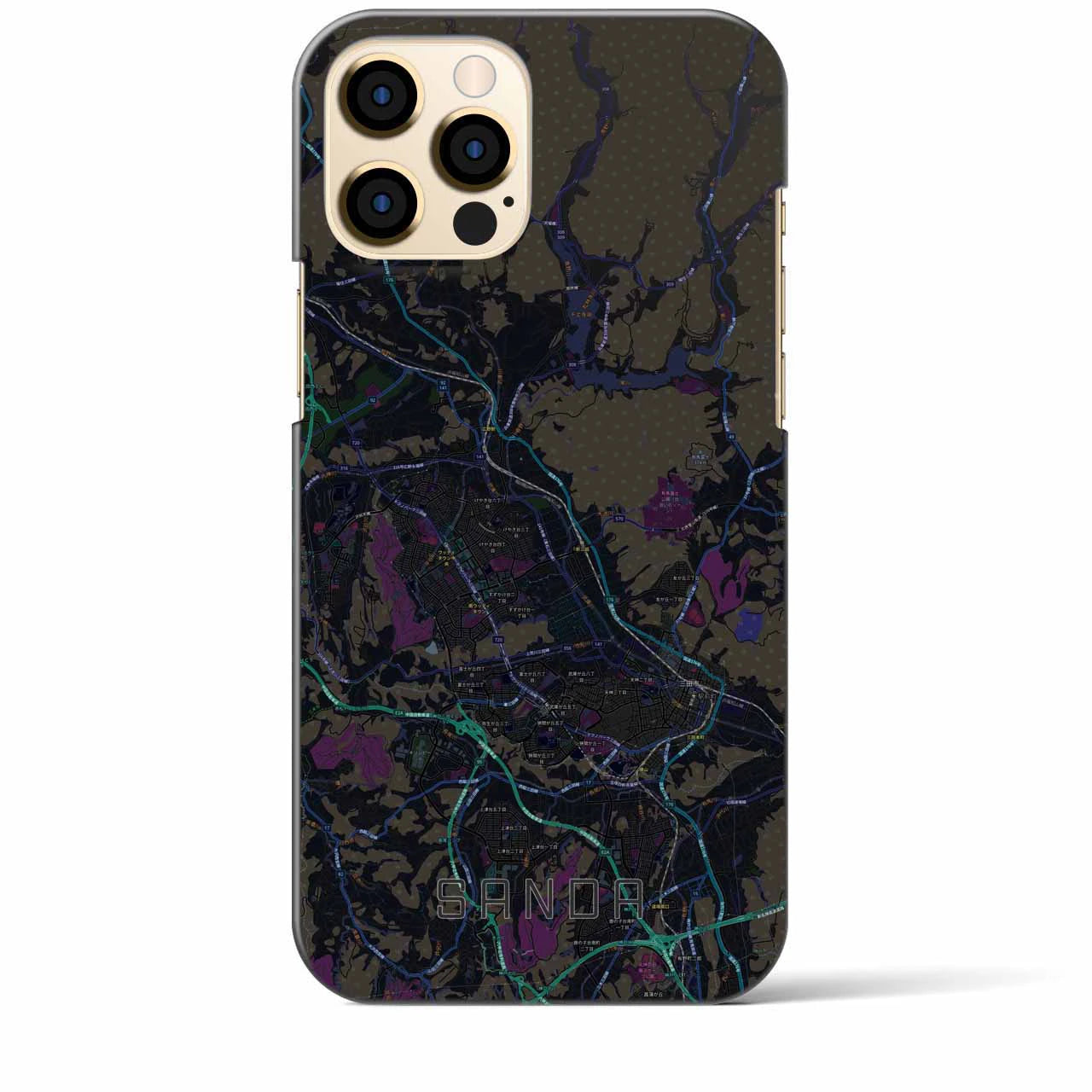 【三田(兵庫県)】地図柄iPhoneケース(バックカバータイプ)