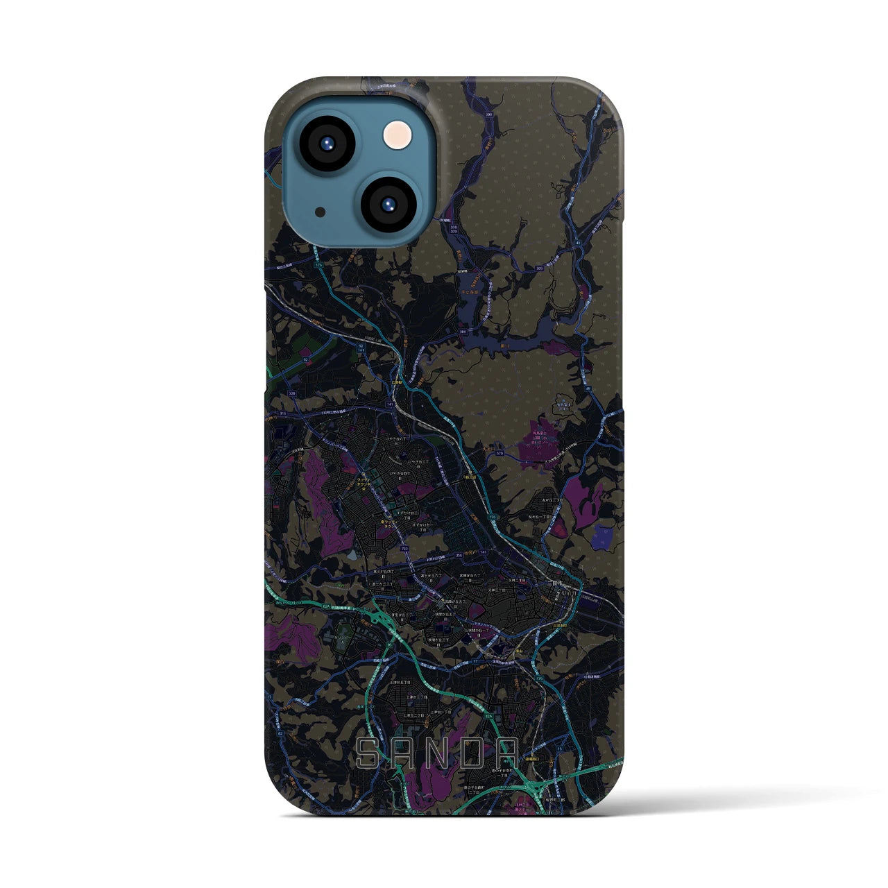 【三田(兵庫県)】地図柄iPhoneケース(バックカバータイプ)