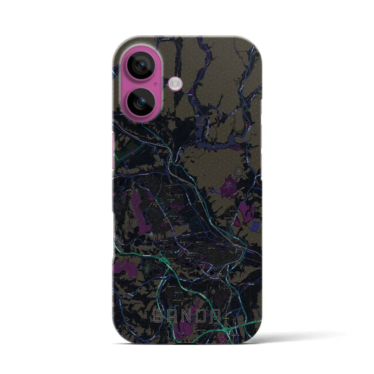 【三田(兵庫県)】地図柄iPhoneケース(バックカバータイプ)