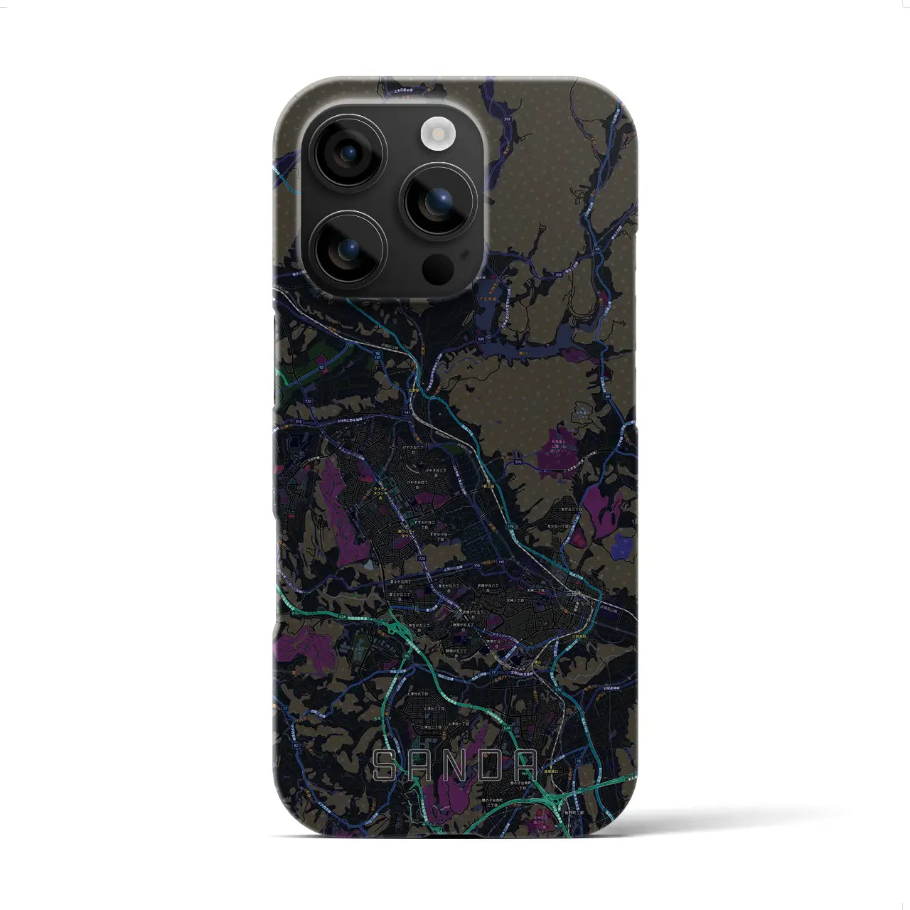 【三田(兵庫県)】地図柄iPhoneケース(バックカバータイプ)