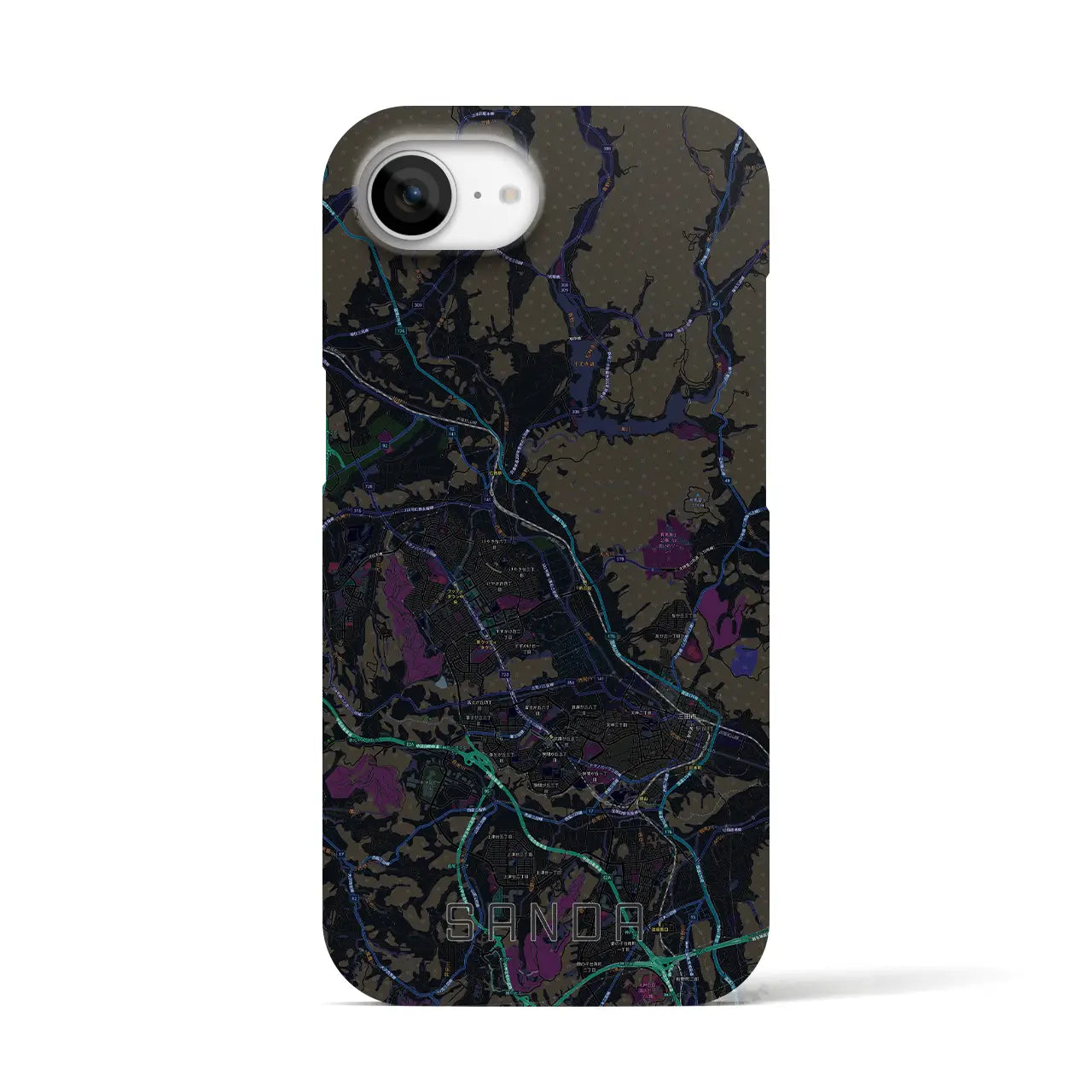 【三田(兵庫県)】地図柄iPhoneケース(バックカバータイプ)