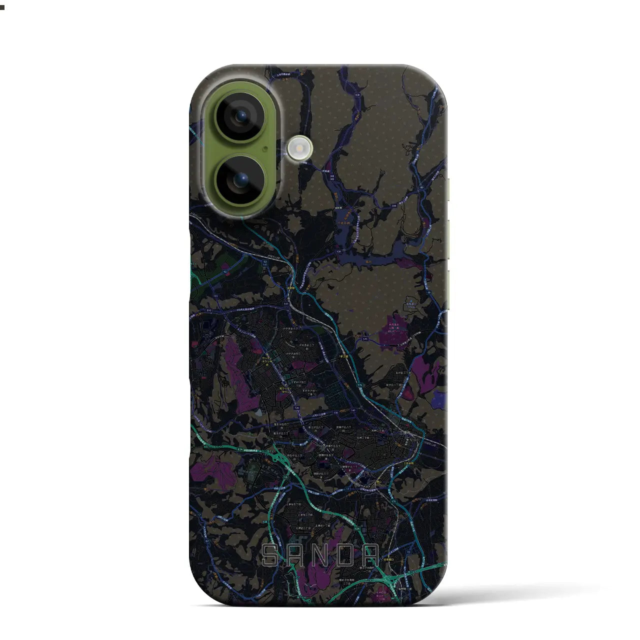 【三田(兵庫県)】地図柄iPhoneケース(バックカバータイプ)