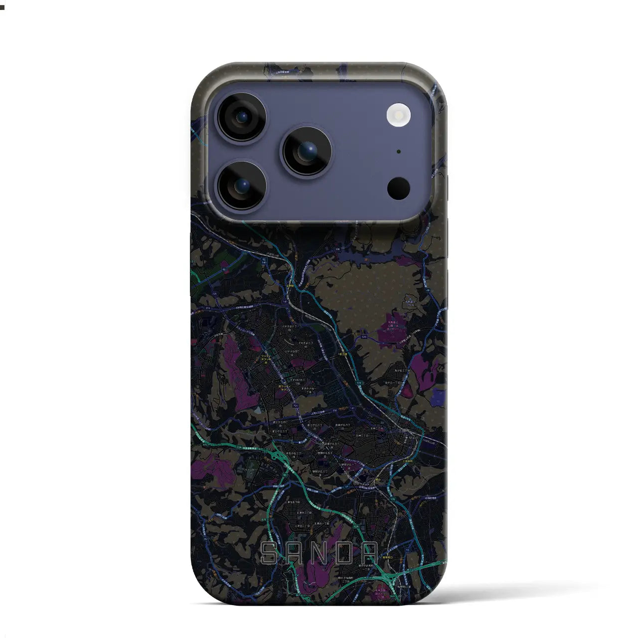 【三田(兵庫県)】地図柄iPhoneケース(バックカバータイプ)