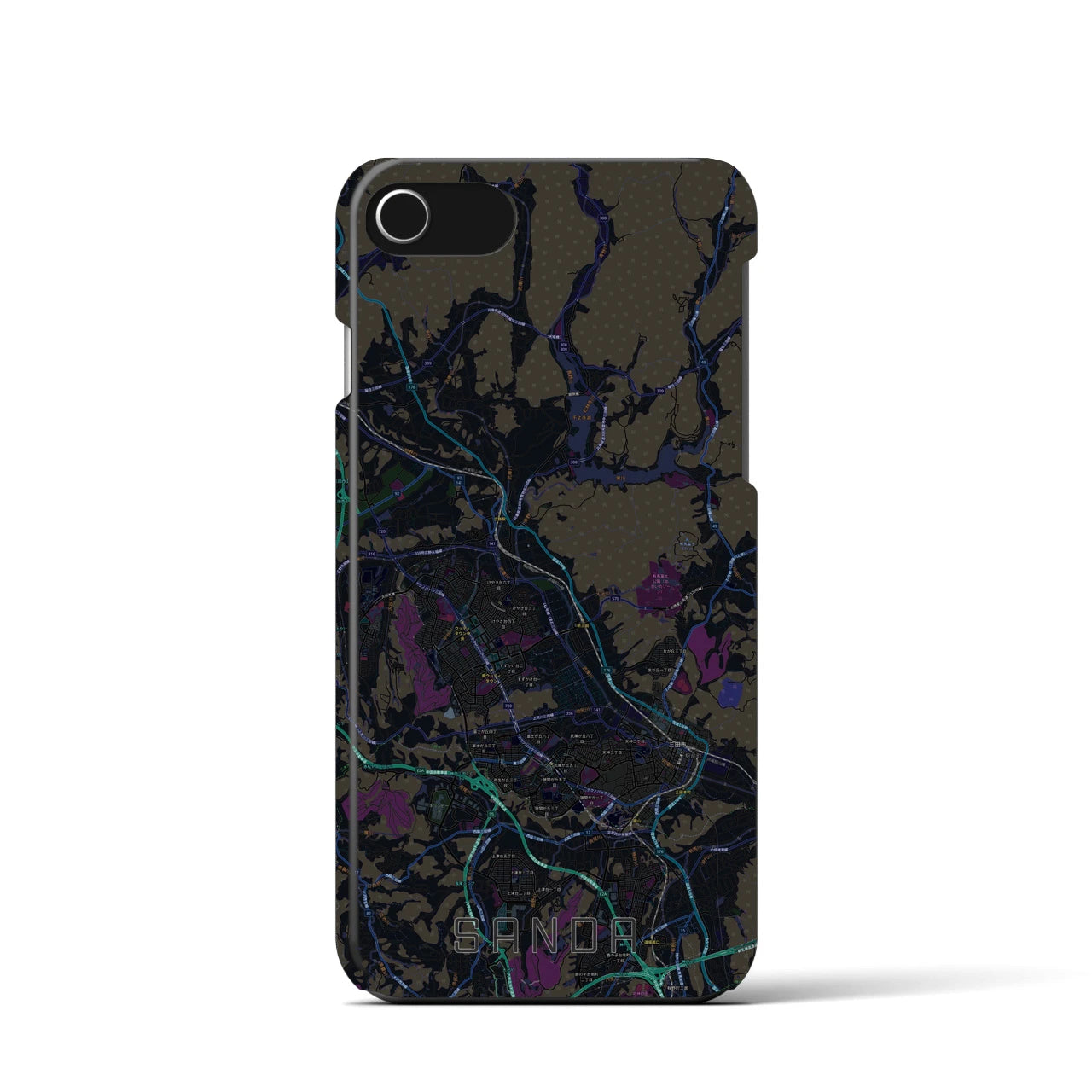 【三田(兵庫県)】地図柄iPhoneケース(バックカバータイプ)