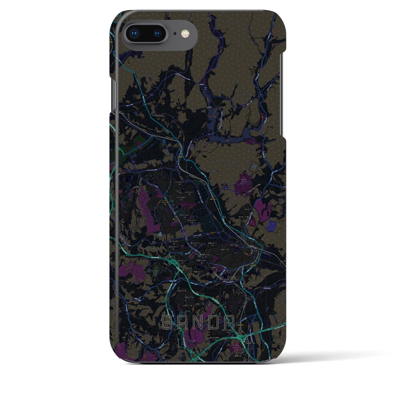 【三田(兵庫県)】地図柄iPhoneケース(バックカバータイプ)