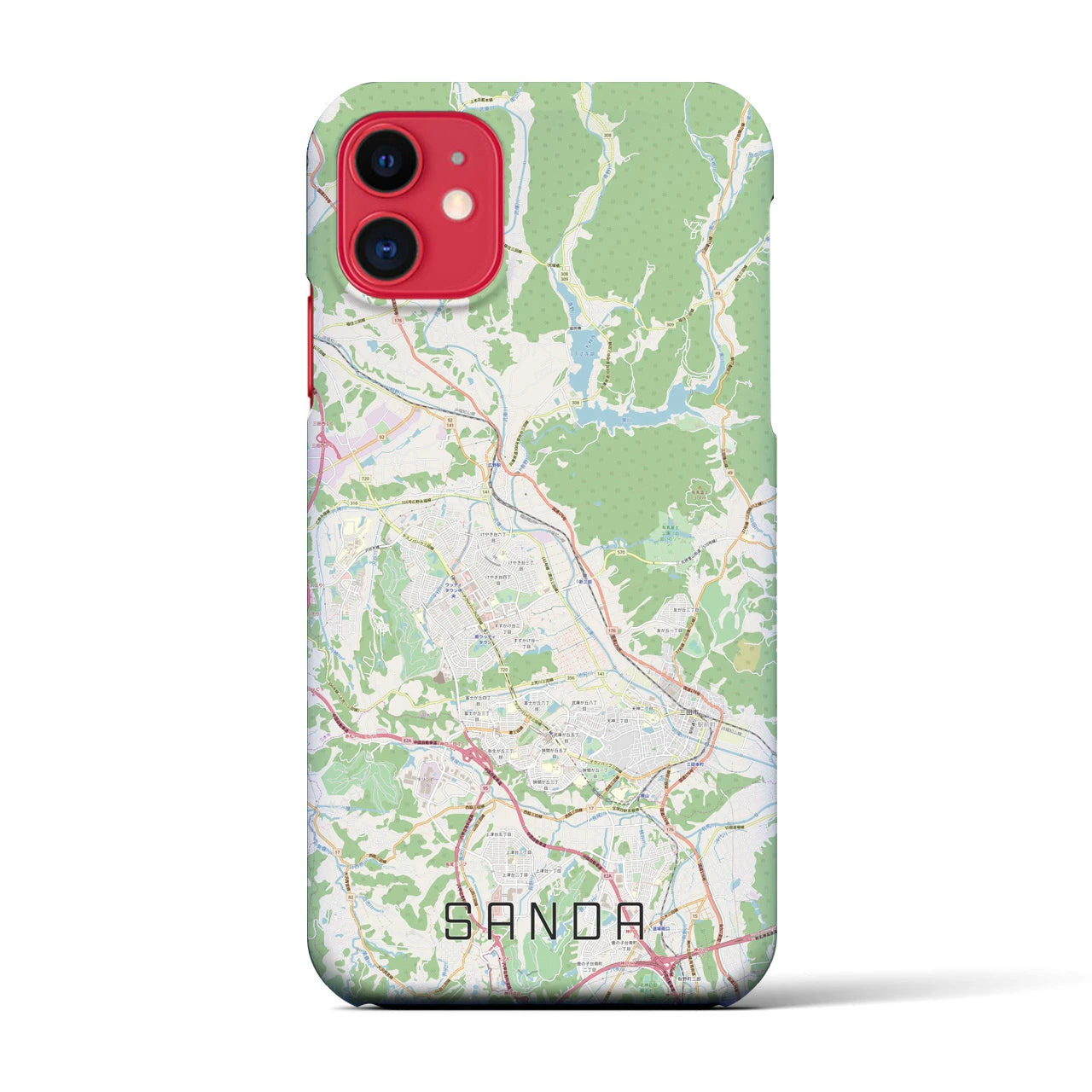 【三田(兵庫県)】地図柄iPhoneケース(バックカバータイプ)