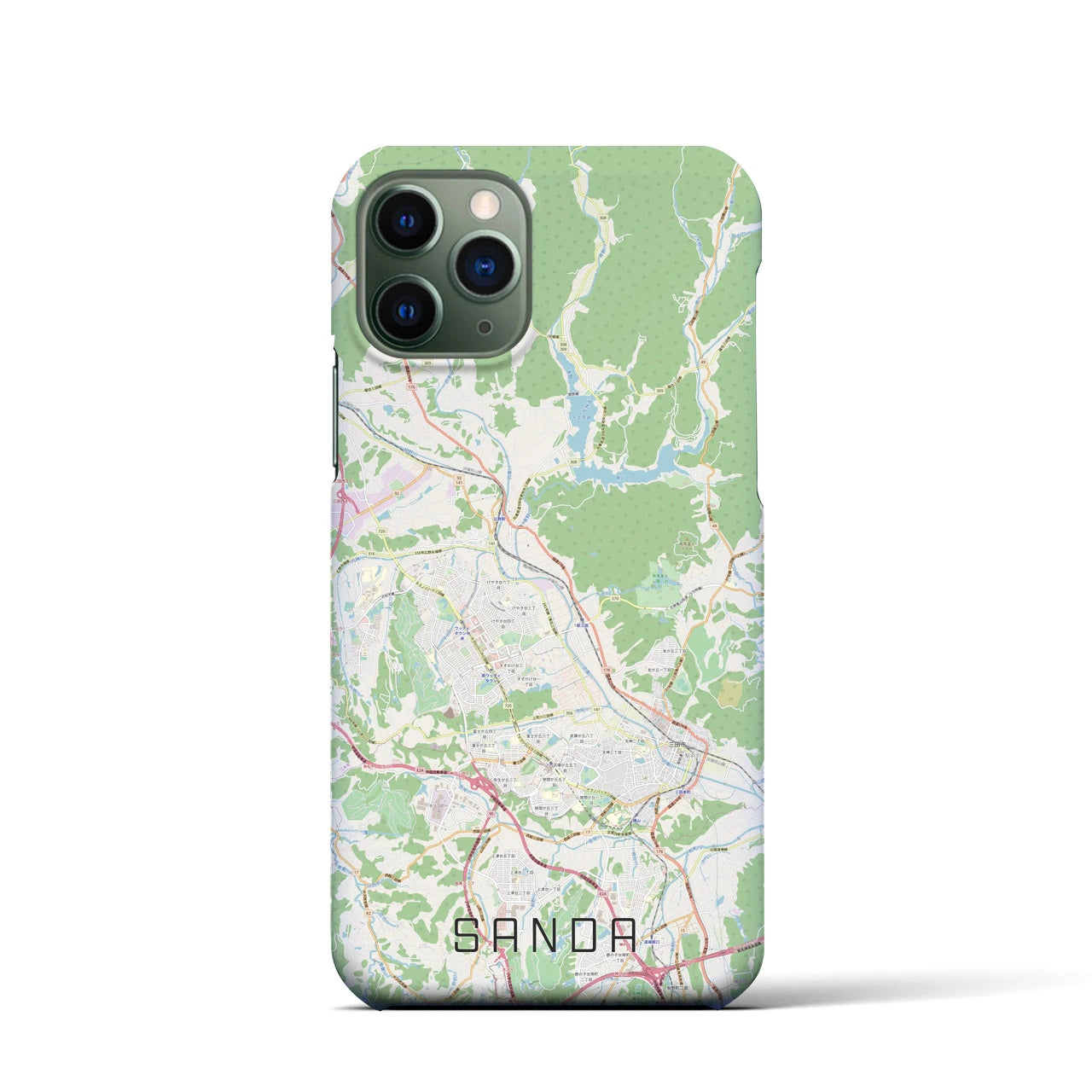 【三田(兵庫県)】地図柄iPhoneケース(バックカバータイプ)