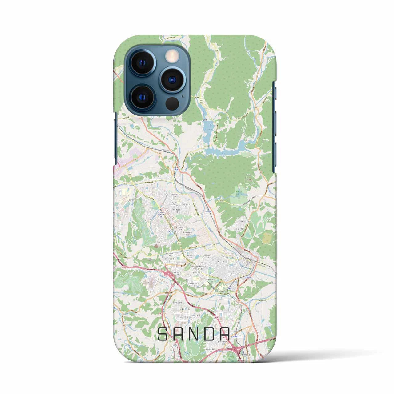 【三田(兵庫県)】地図柄iPhoneケース(バックカバータイプ)