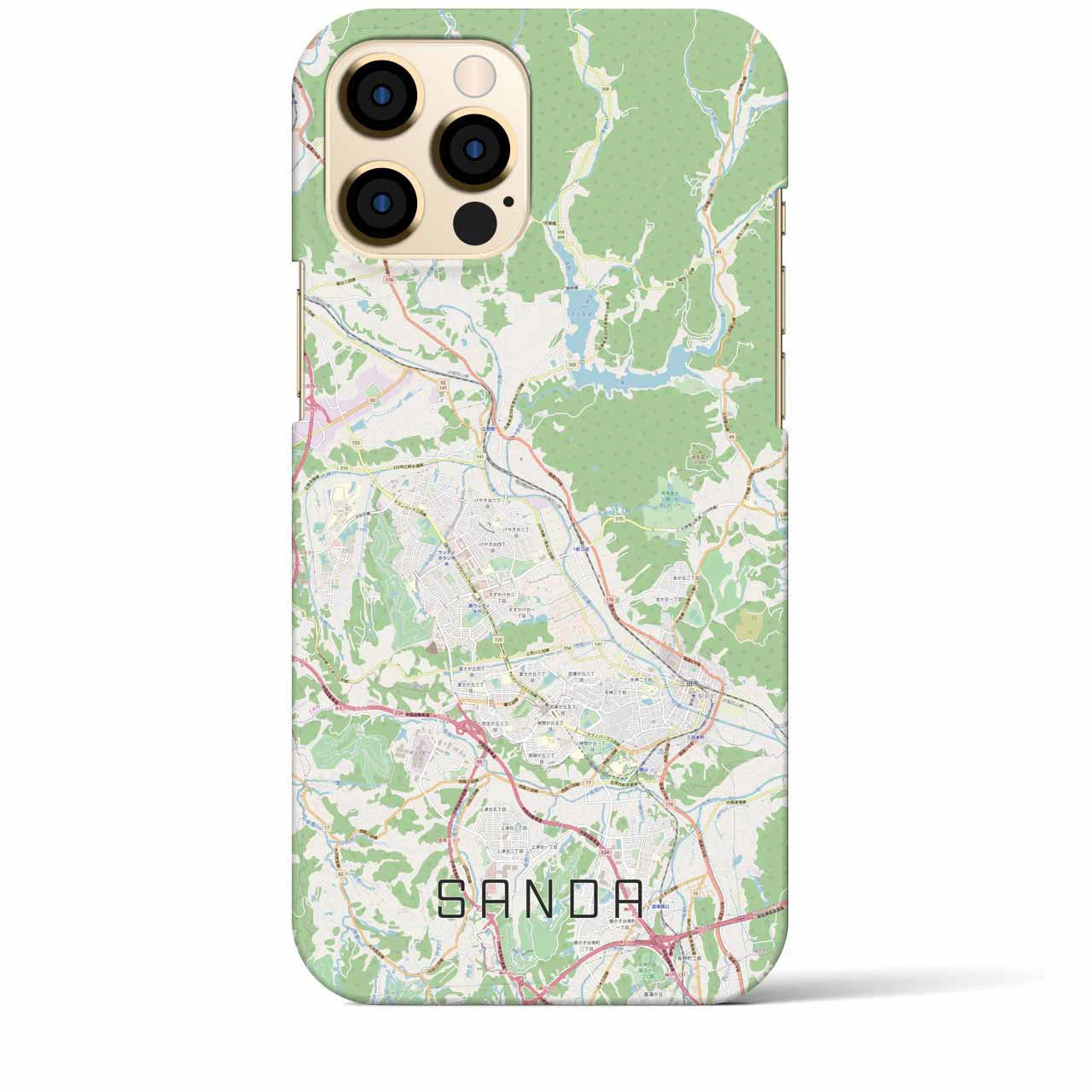 【三田(兵庫県)】地図柄iPhoneケース(バックカバータイプ)