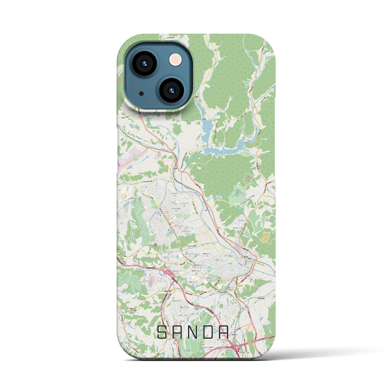 【三田(兵庫県)】地図柄iPhoneケース(バックカバータイプ)