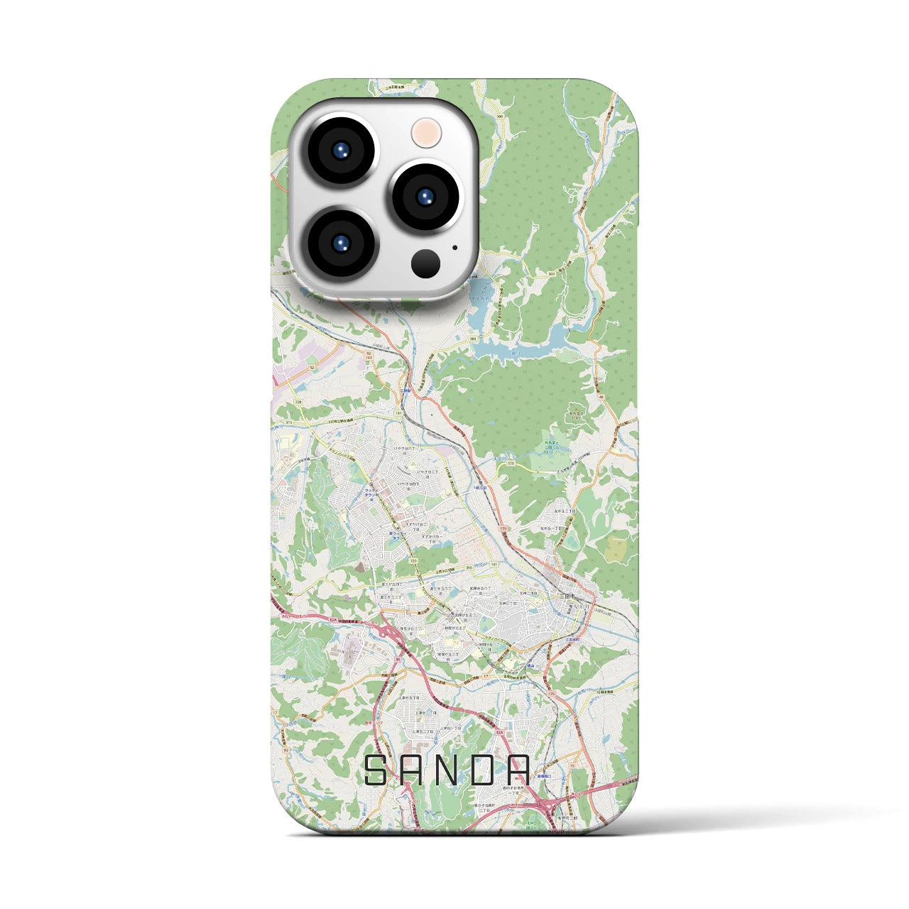 【三田(兵庫県)】地図柄iPhoneケース(バックカバータイプ)