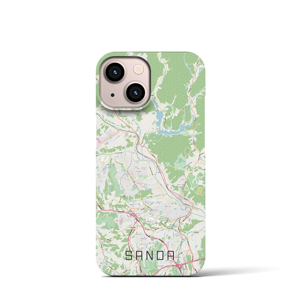 【三田(兵庫県)】地図柄iPhoneケース(バックカバータイプ)