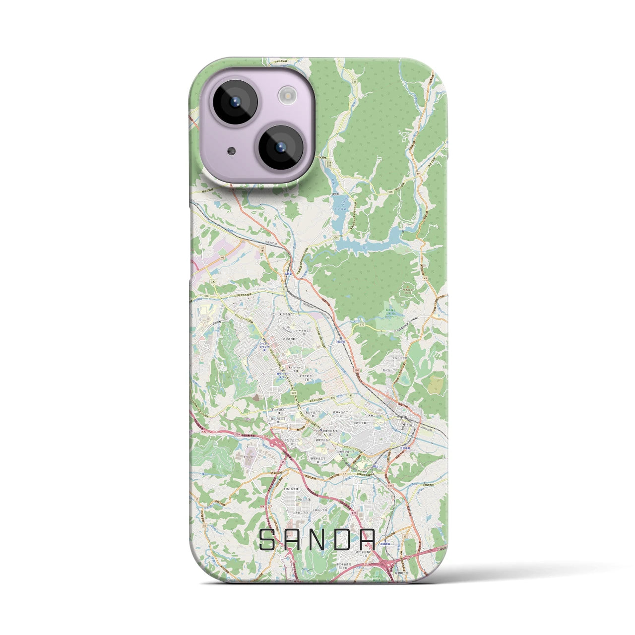 【三田(兵庫県)】地図柄iPhoneケース(バックカバータイプ)