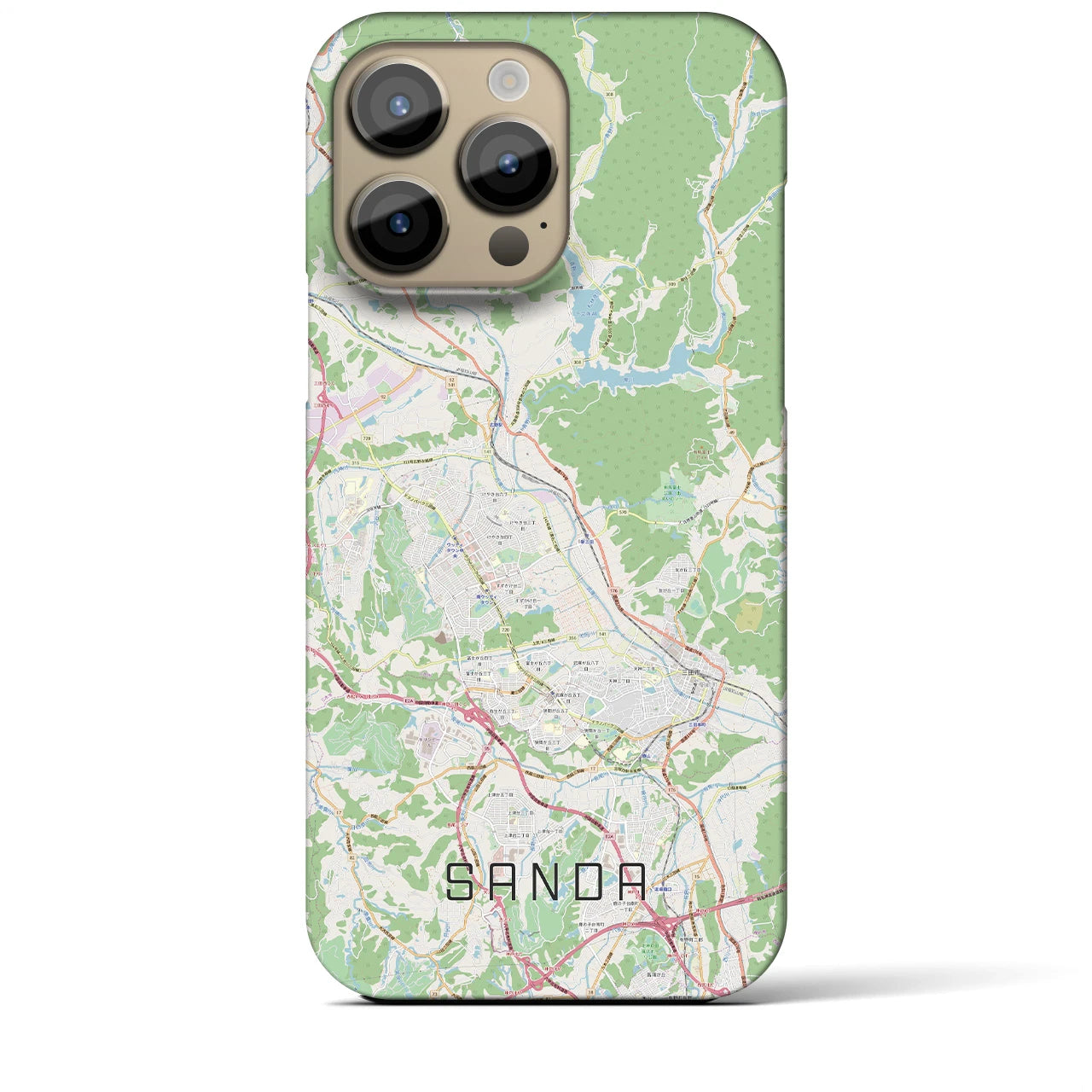 【三田(兵庫県)】地図柄iPhoneケース(バックカバータイプ)