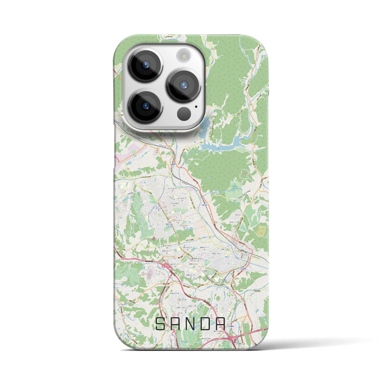 【三田(兵庫県)】地図柄iPhoneケース(バックカバータイプ)