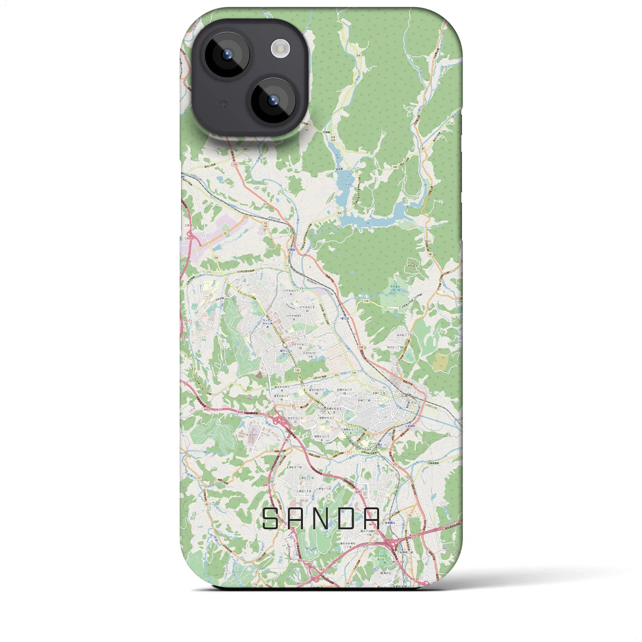 【三田(兵庫県)】地図柄iPhoneケース(バックカバータイプ)