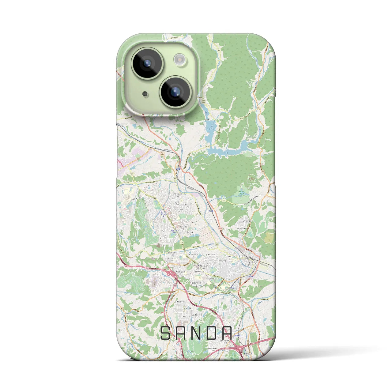 【三田(兵庫県)】地図柄iPhoneケース(バックカバータイプ)
