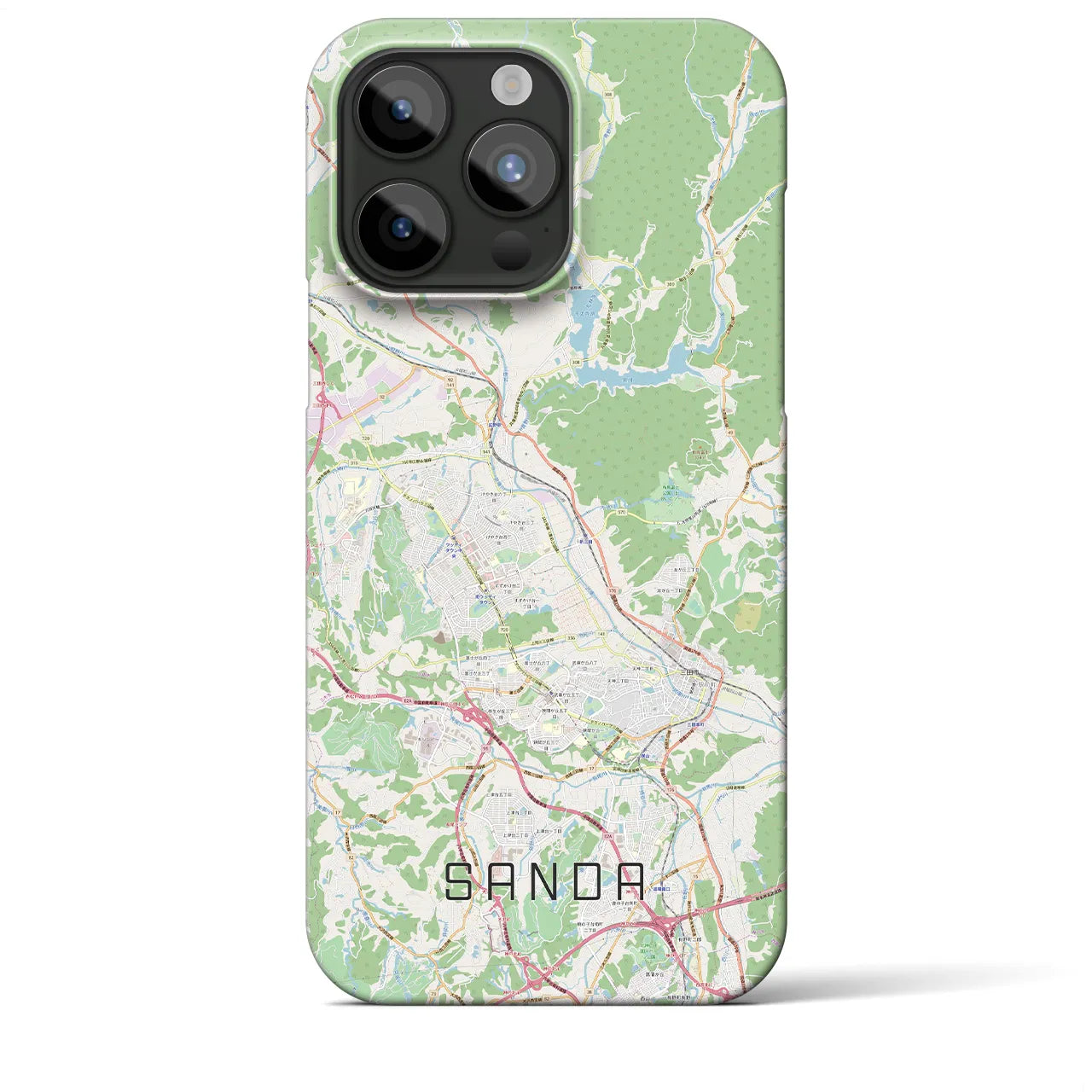 【三田(兵庫県)】地図柄iPhoneケース(バックカバータイプ)