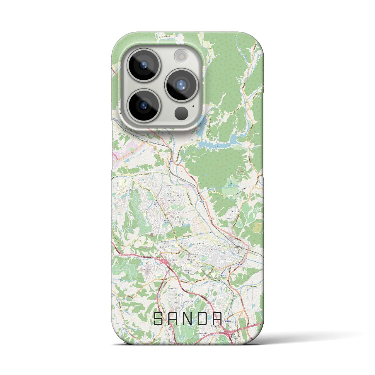 【三田(兵庫県)】地図柄iPhoneケース(バックカバータイプ)
