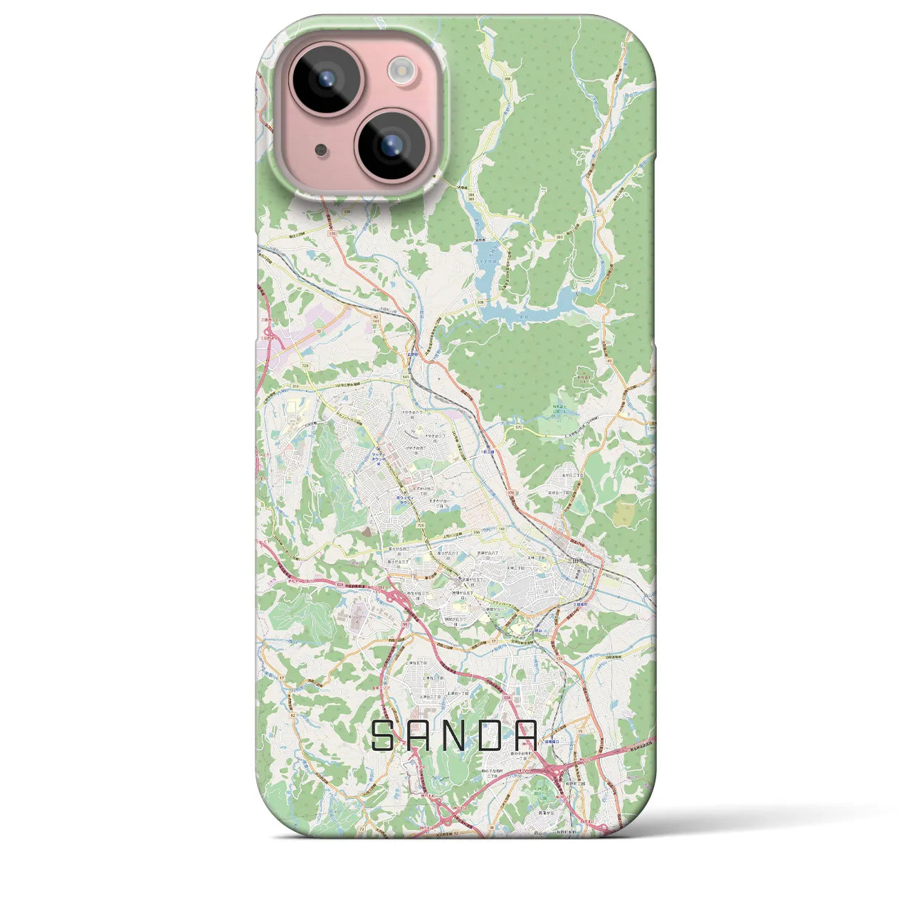 【三田(兵庫県)】地図柄iPhoneケース(バックカバータイプ)