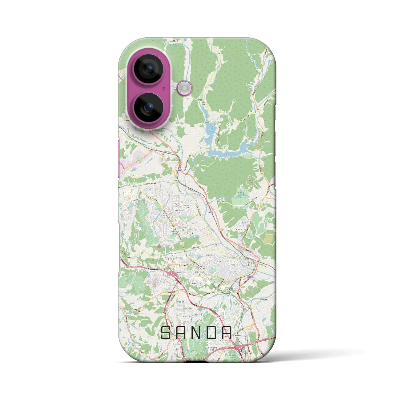 【三田(兵庫県)】地図柄iPhoneケース(バックカバータイプ)
