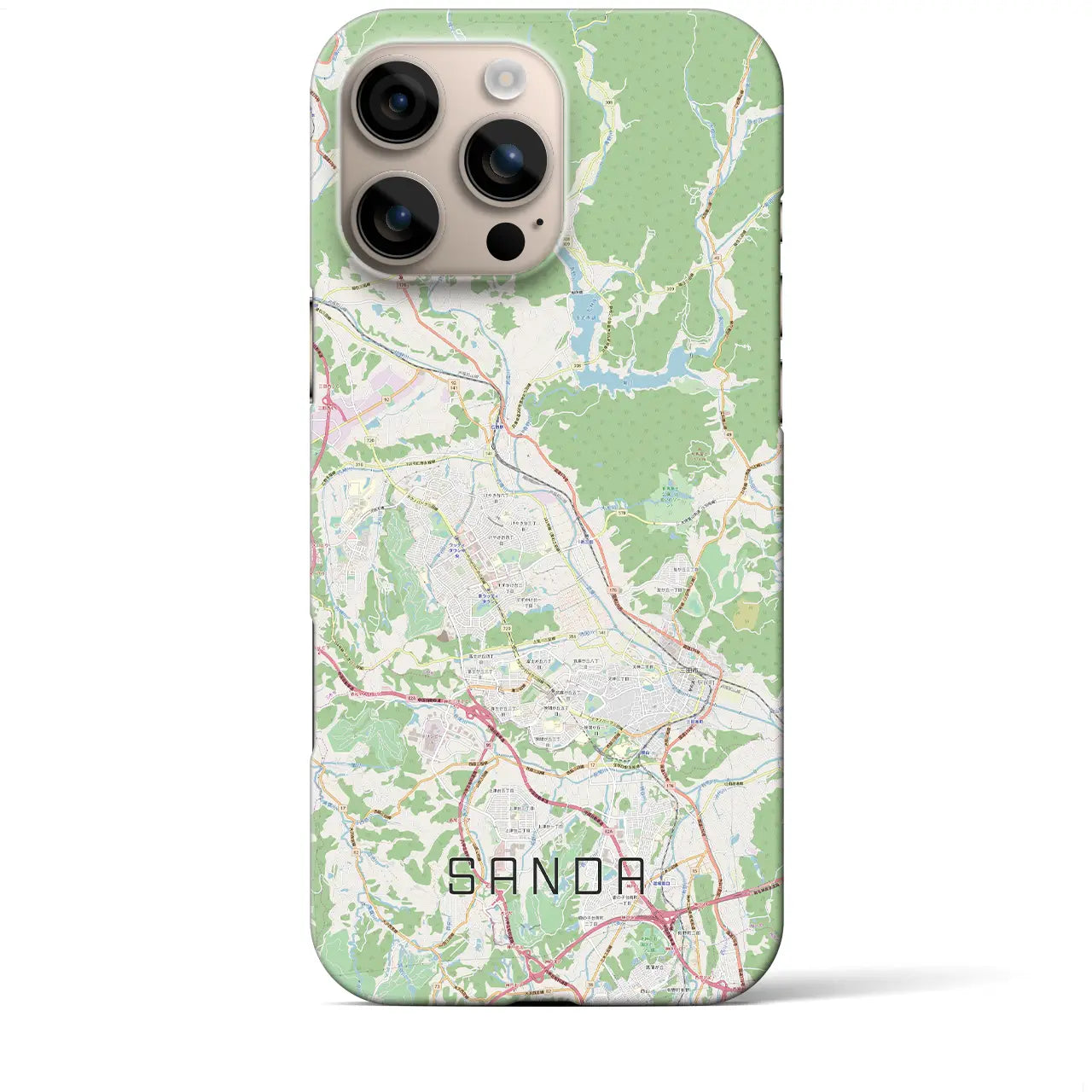 【三田(兵庫県)】地図柄iPhoneケース(バックカバータイプ)