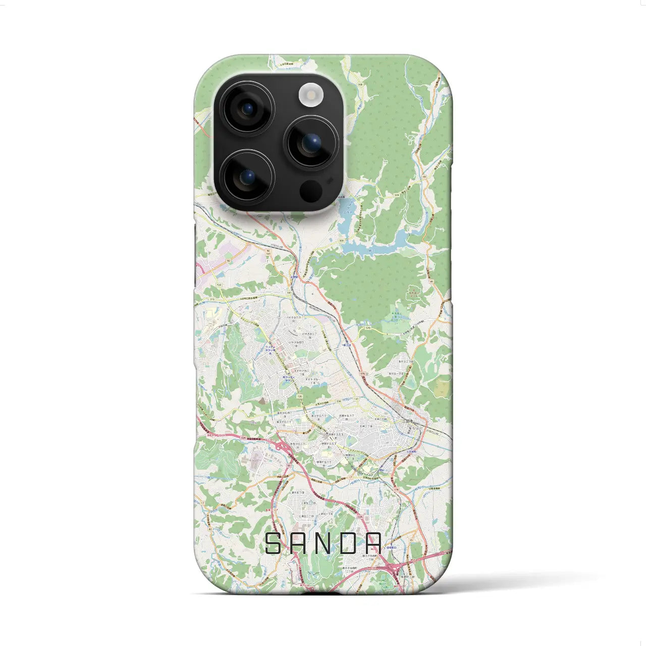 【三田(兵庫県)】地図柄iPhoneケース(バックカバータイプ)