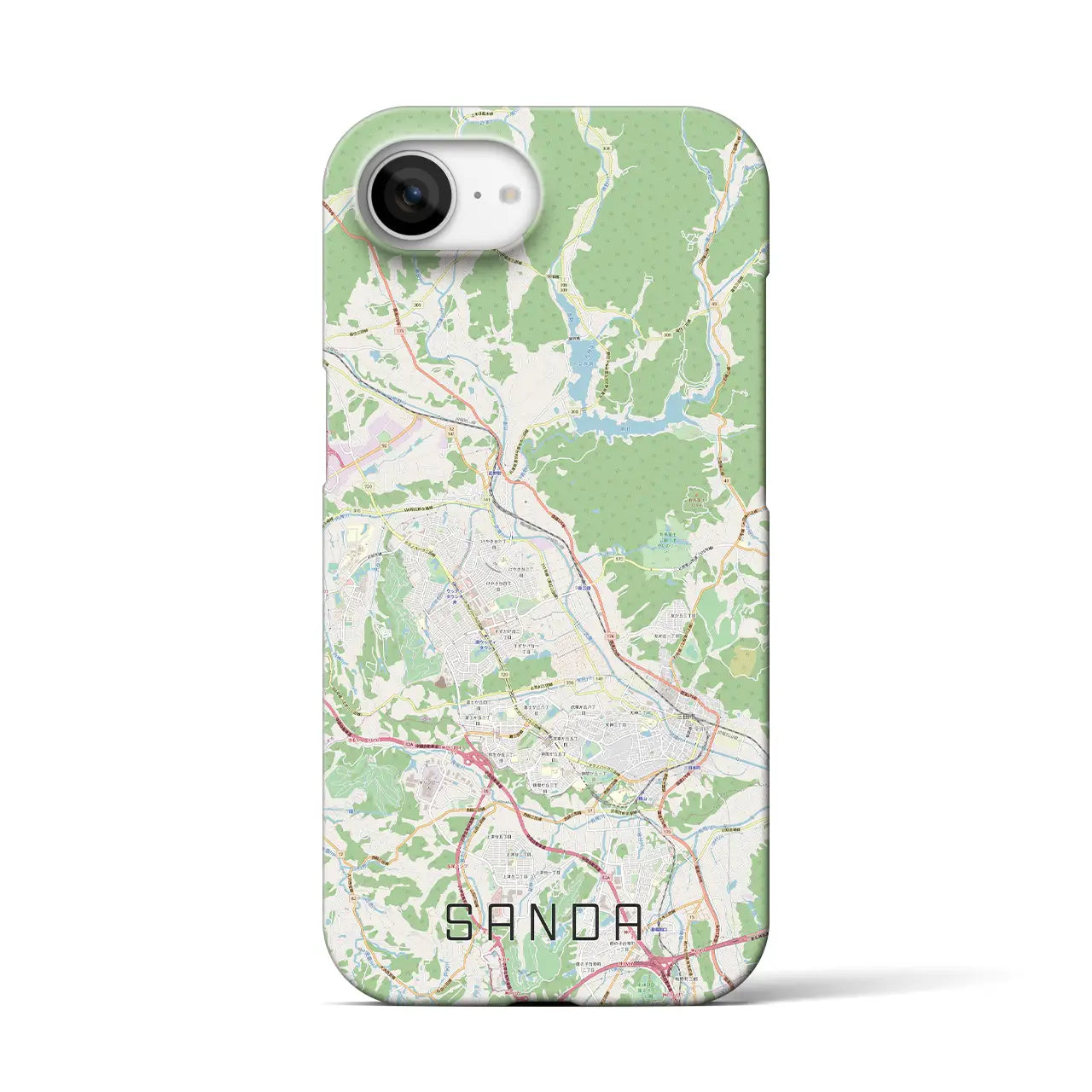 【三田(兵庫県)】地図柄iPhoneケース(バックカバータイプ)