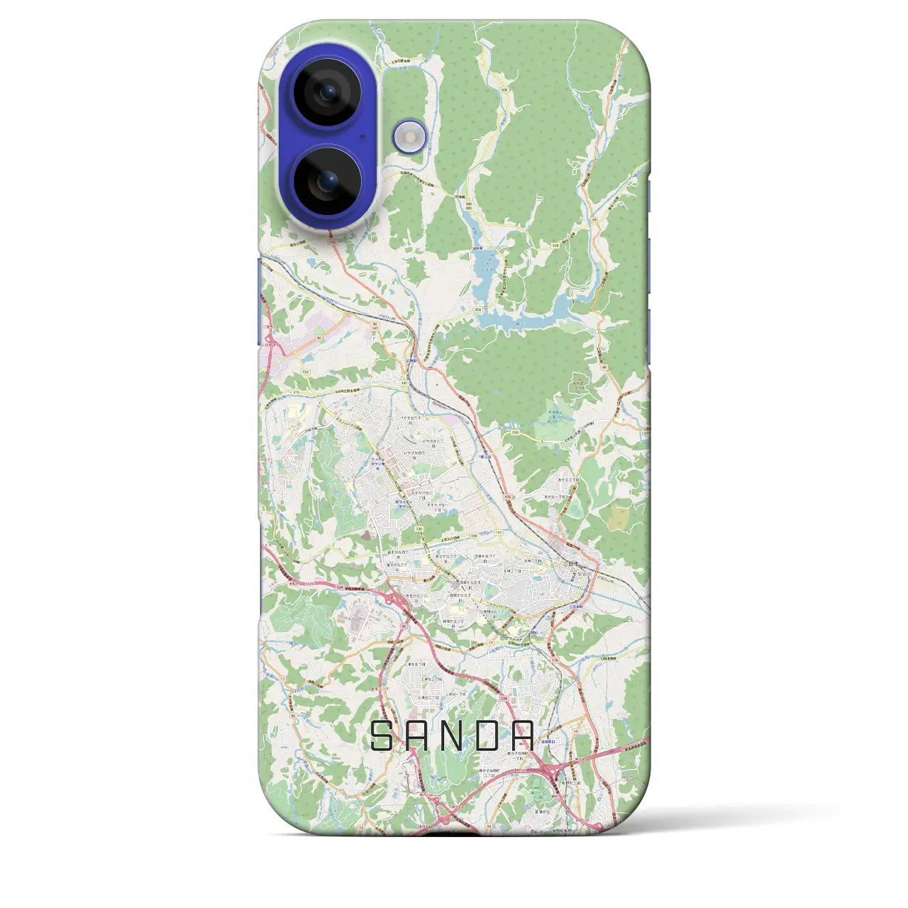 【三田(兵庫県)】地図柄iPhoneケース(バックカバータイプ)ナチュラル・iPhone 16 Pro Max 用