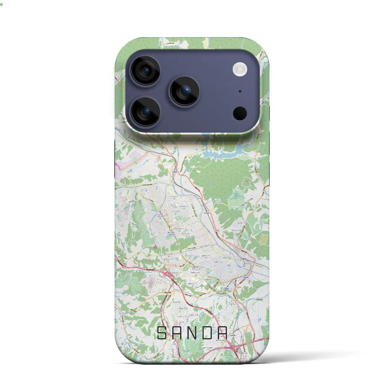 【三田(兵庫県)】地図柄iPhoneケース(バックカバータイプ)