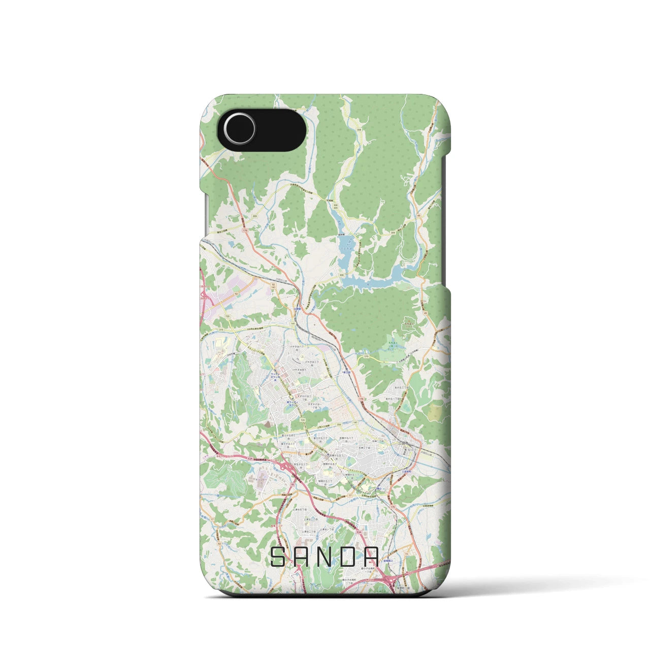 【三田(兵庫県)】地図柄iPhoneケース(バックカバータイプ)