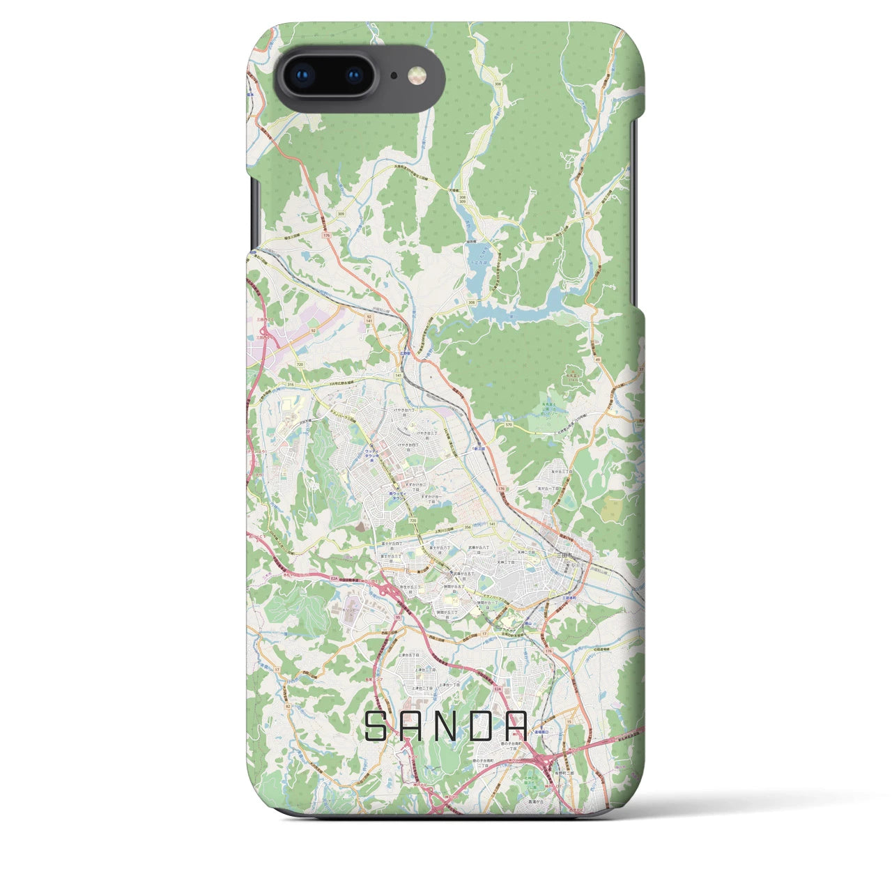 【三田(兵庫県)】地図柄iPhoneケース(バックカバータイプ)