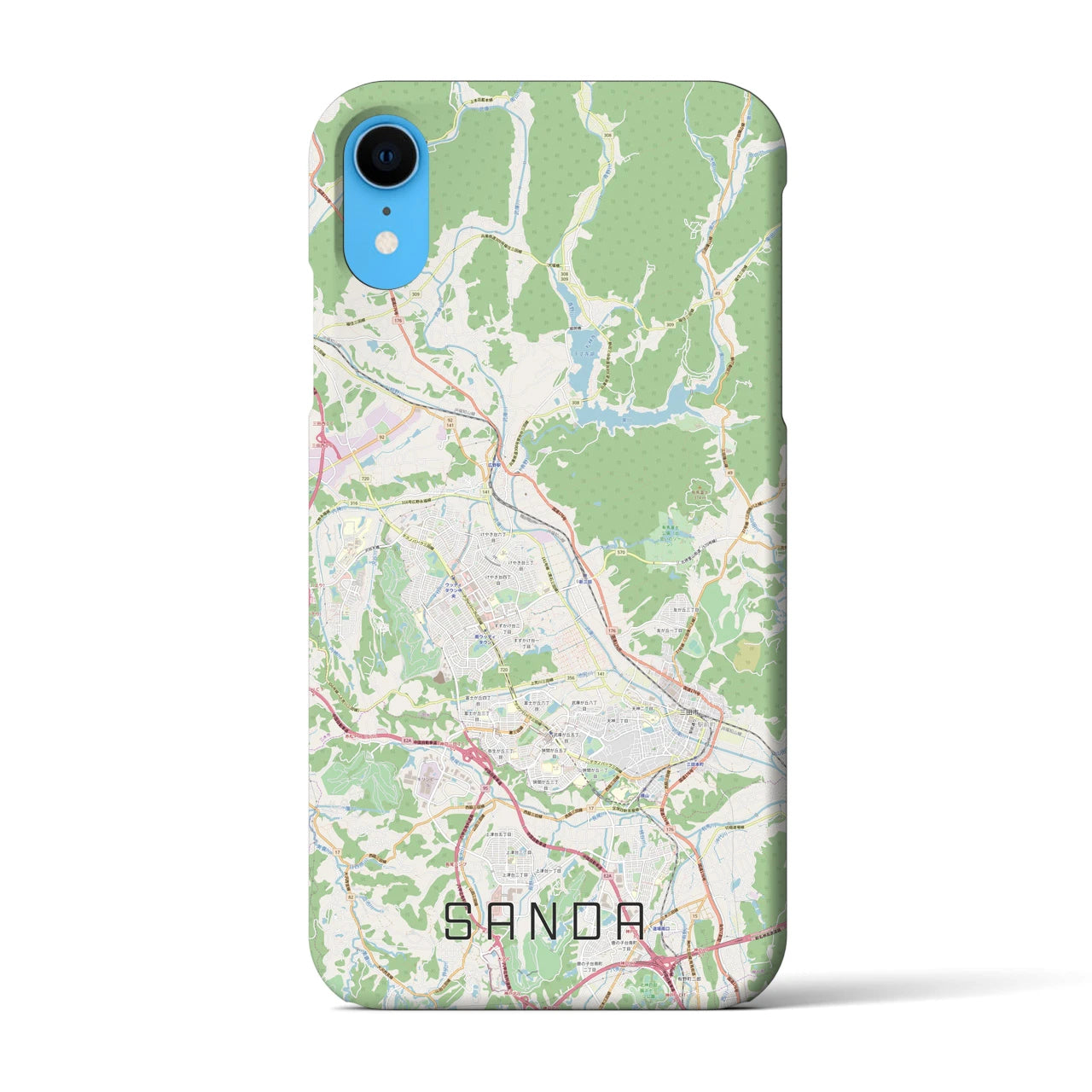 【三田(兵庫県)】地図柄iPhoneケース(バックカバータイプ)