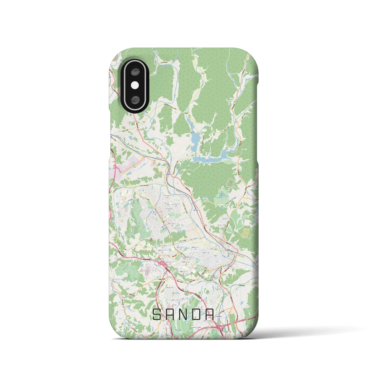 【三田(兵庫県)】地図柄iPhoneケース(バックカバータイプ)