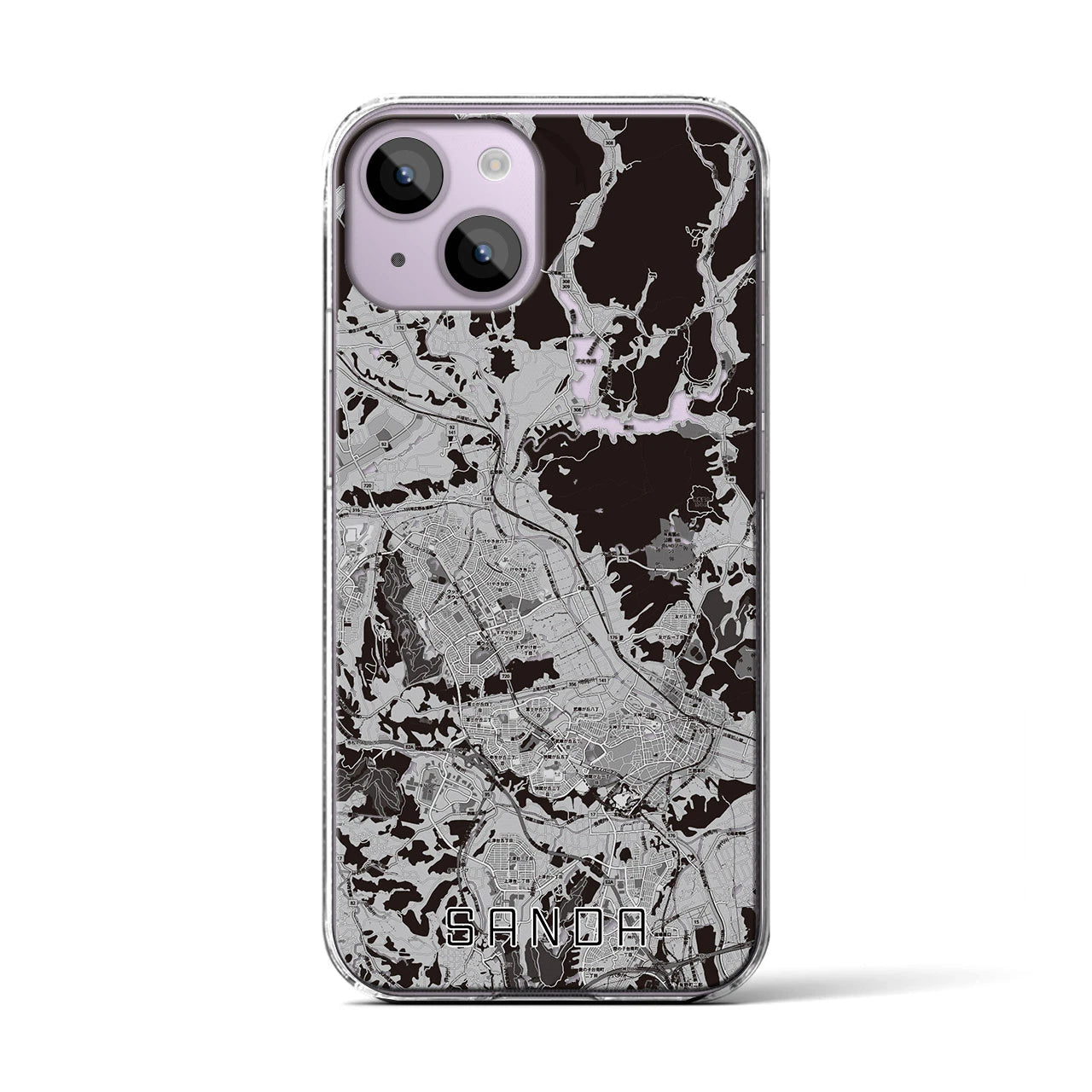 【三田(兵庫県)】地図柄iPhoneケース(クリアタイプ)