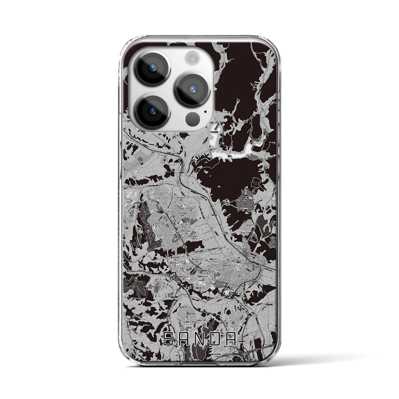 【三田(兵庫県)】地図柄iPhoneケース(クリアタイプ)