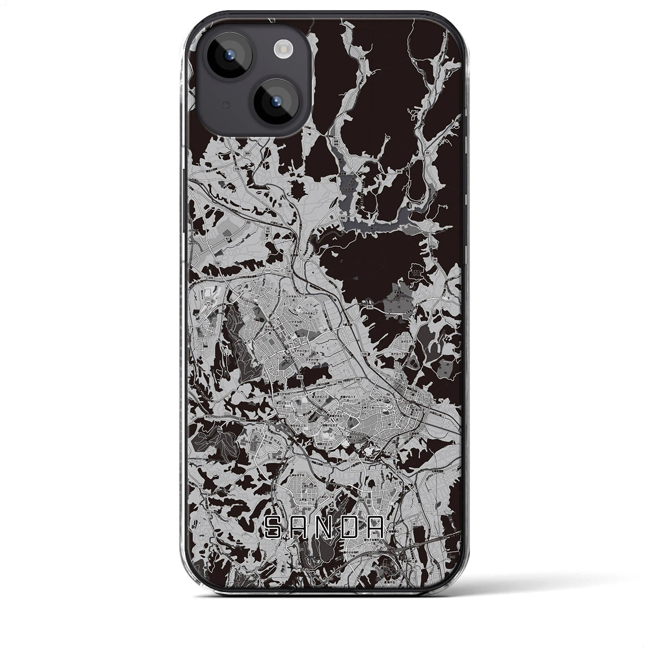 【三田(兵庫県)】地図柄iPhoneケース(クリアタイプ)