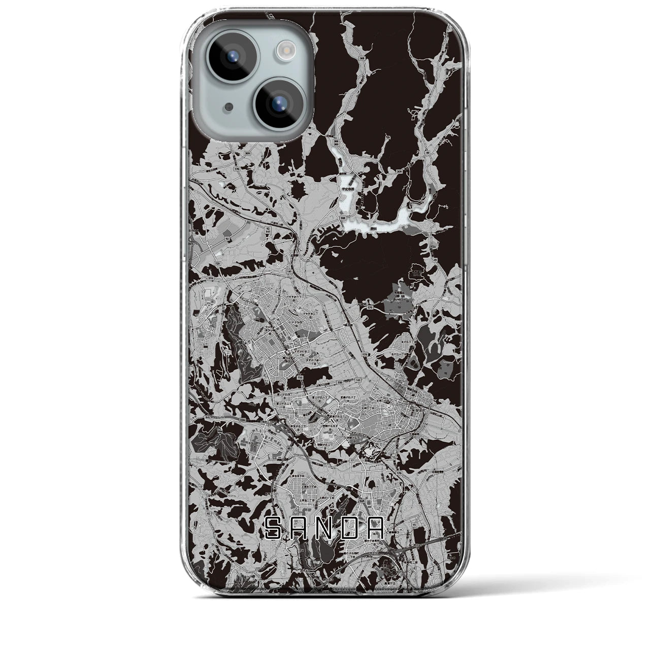 【三田(兵庫県)】地図柄iPhoneケース(クリアタイプ)