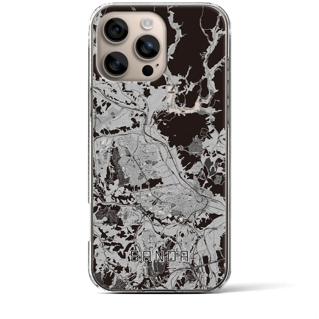 【三田(兵庫県)】地図柄iPhoneケース(クリアタイプ)