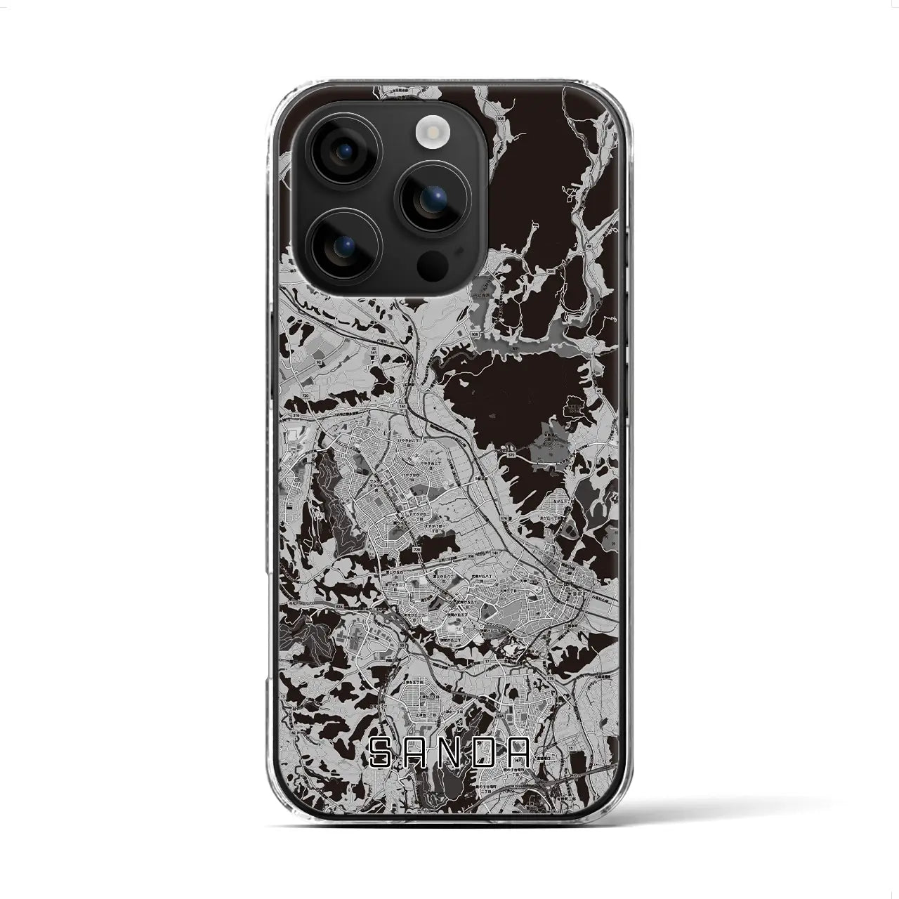 【三田(兵庫県)】地図柄iPhoneケース(クリアタイプ)