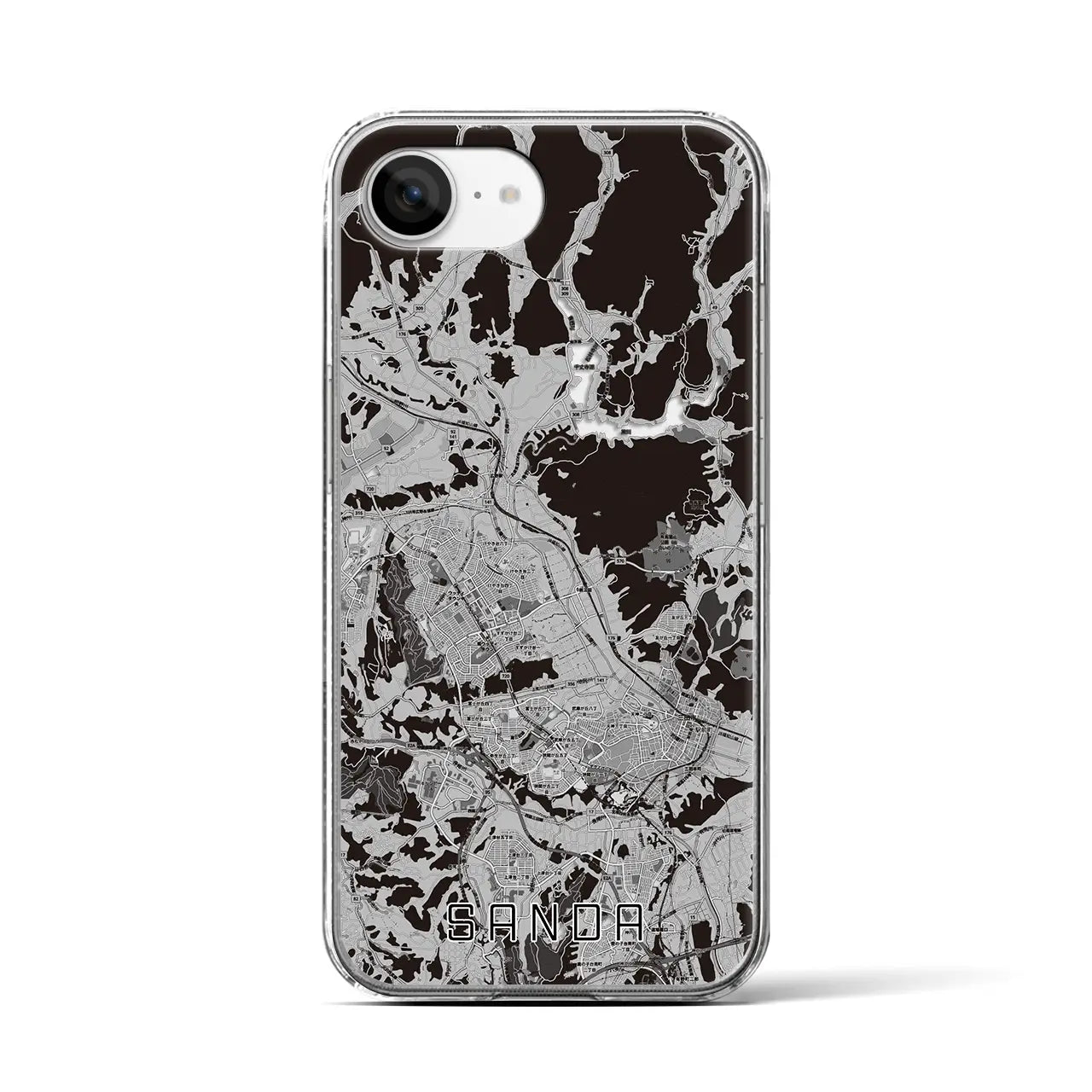 【三田(兵庫県)】地図柄iPhoneケース(クリアタイプ)