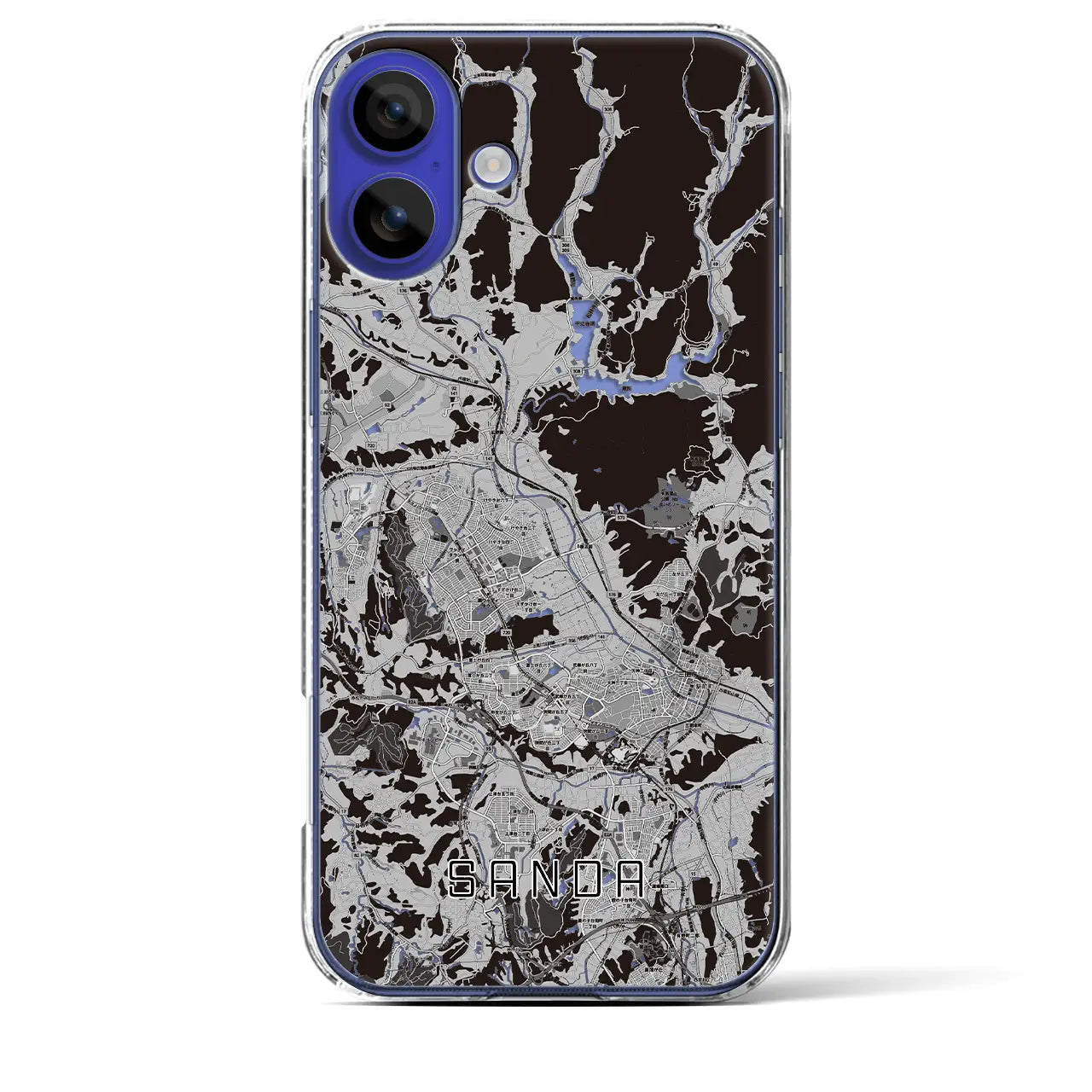 【三田(兵庫県)】地図柄iPhoneケース(クリアタイプ)