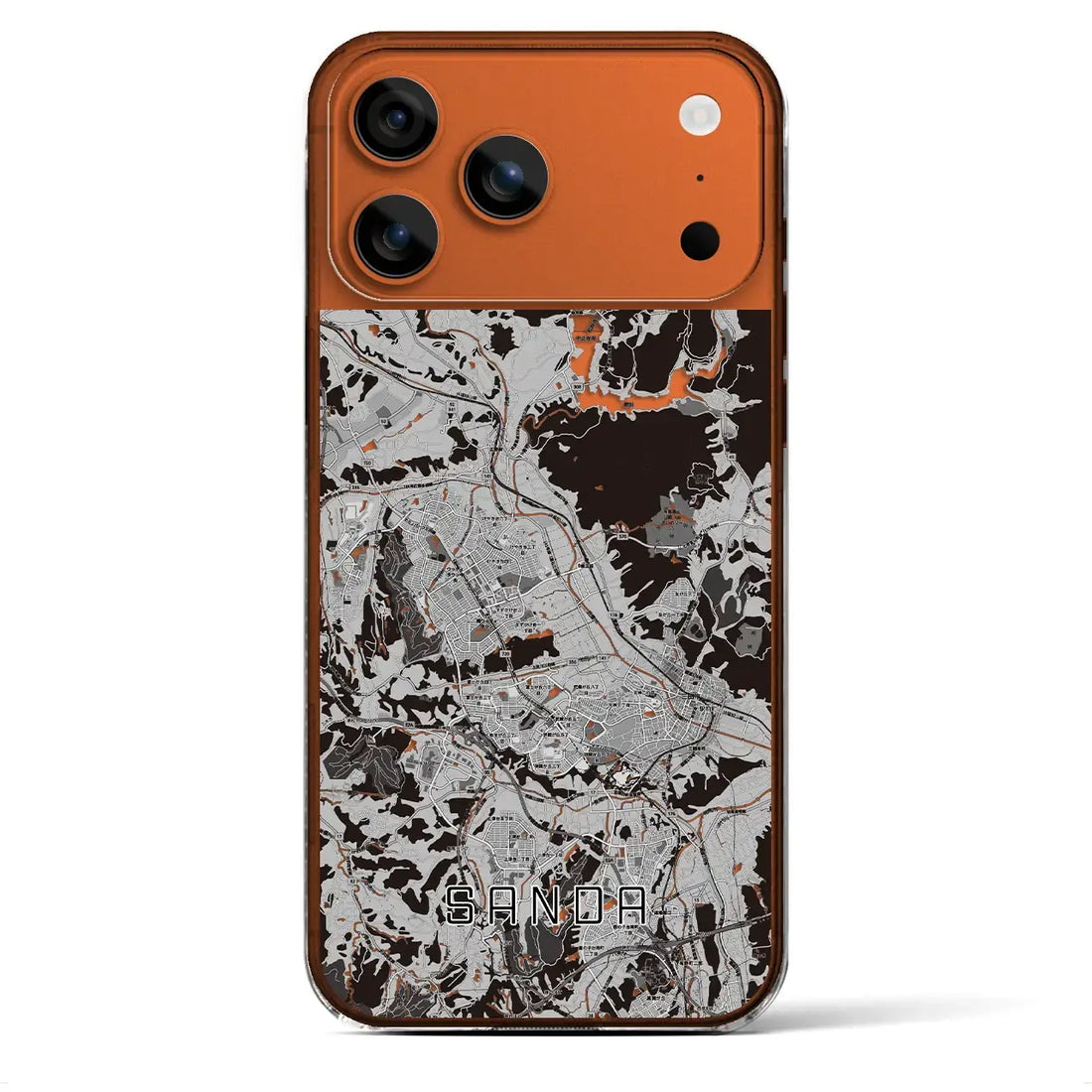 【三田(兵庫県)】地図柄iPhoneケース(クリアタイプ)