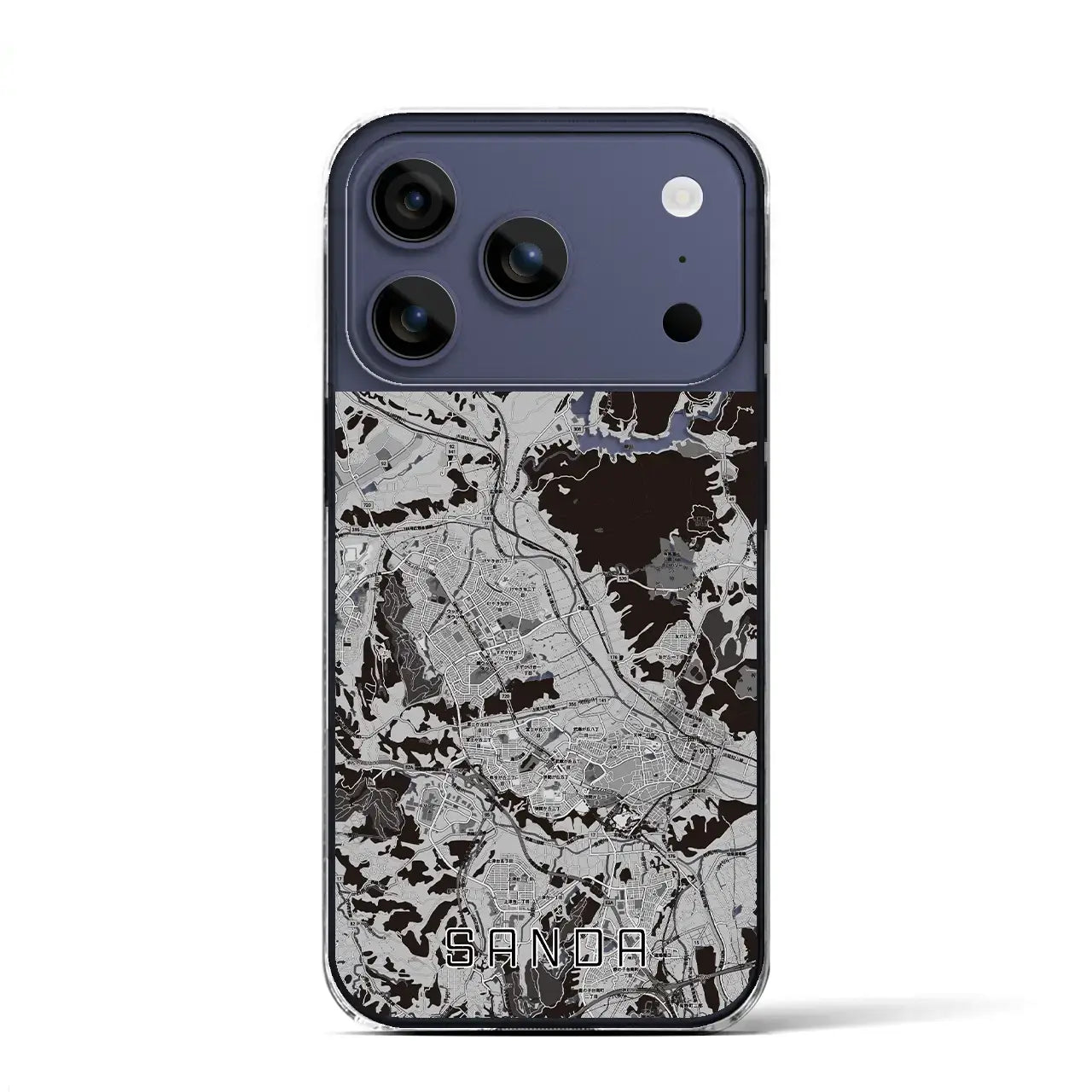 【三田(兵庫県)】地図柄iPhoneケース(クリアタイプ)