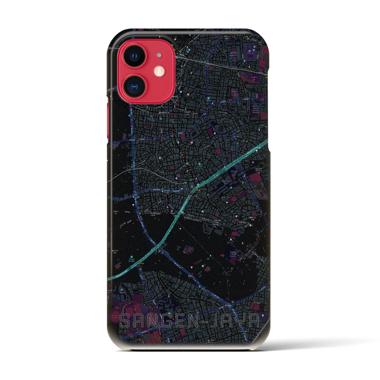 【三軒茶屋(東京都)】地図柄iPhoneケース(バックカバータイプ)