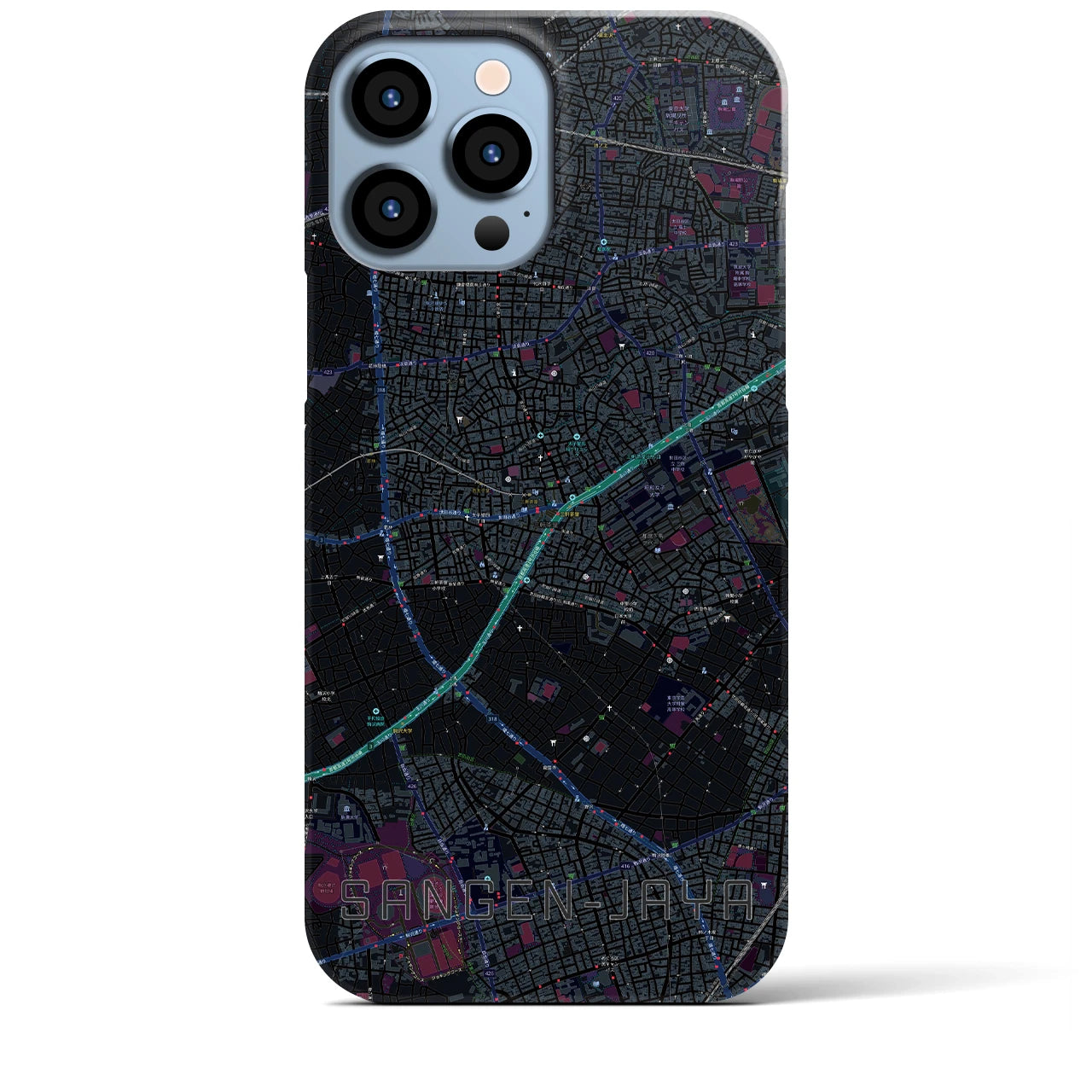【三軒茶屋(東京都)】地図柄iPhoneケース(バックカバータイプ)